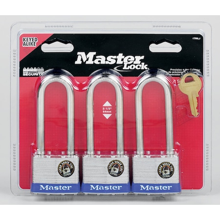 Master Lock Master Lock 4-11 in. H X 1-3/4 in. W Laminated Steel Double Locking Exterior Padlock, PK3 1TRILJ